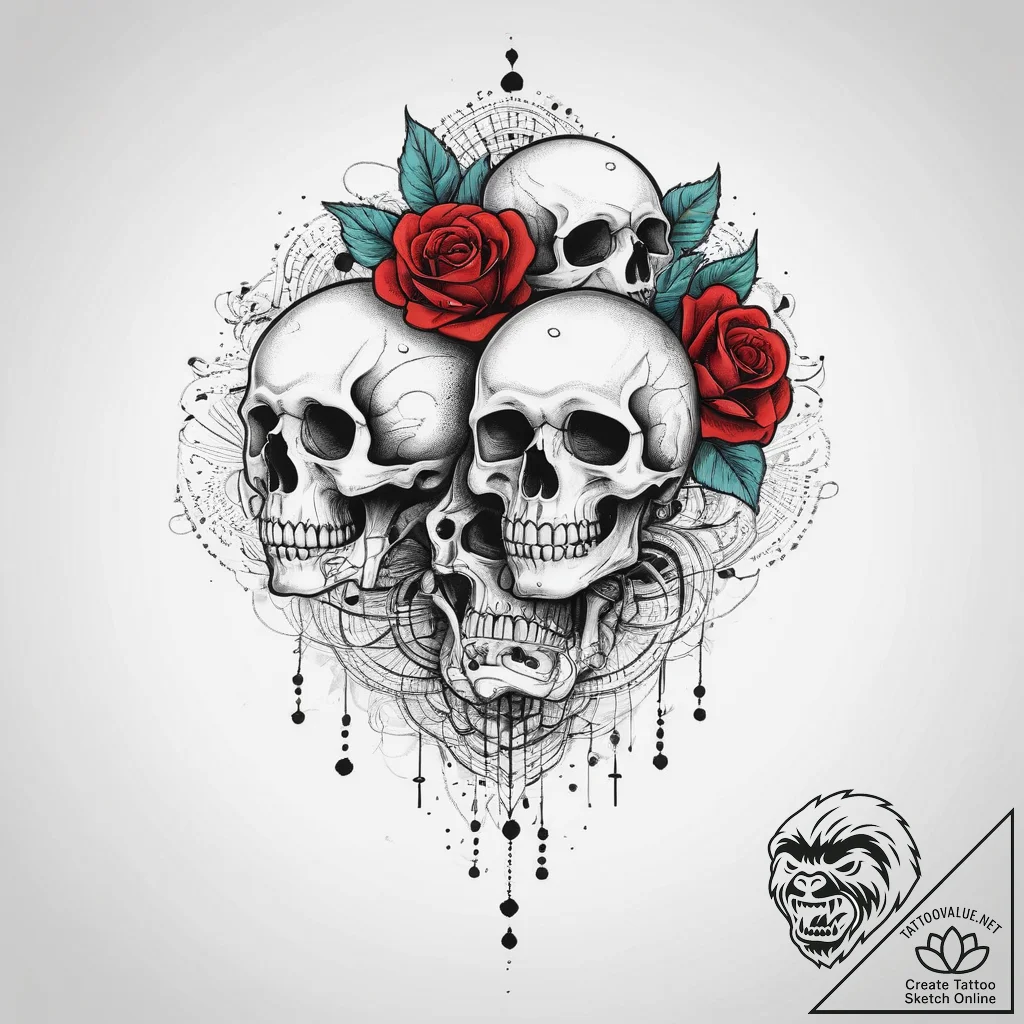 Binary code pattern, ink illustration for tat... - tattoo sketch (№1754404860_0, 05.08.2025 14:41) — tattoovalue.net