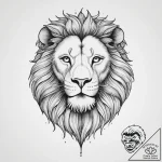 Tattoo sketch a leo lion with a single, shini… – tattoo sketch (№1754405478_0, 05.08.2025 14:51) — tattoovalue.net
