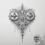 Tattoo design a tiny stylized joystick dotwor… – tattoo sketch (№1754406303_0, 05.08.2025 15:05) — tattoovalue.net