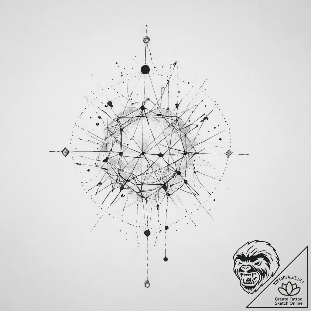 Tattoo design a personal constellation on the... - tattoo sketch (№1754407329_0, 05.08.2025 15:22) — tattoovalue.net