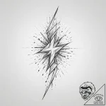 Tattoo design a stylized lightning bolt from… – tattoo sketch (№1754408150_0, 05.08.2025 15:35) — tattoovalue.net