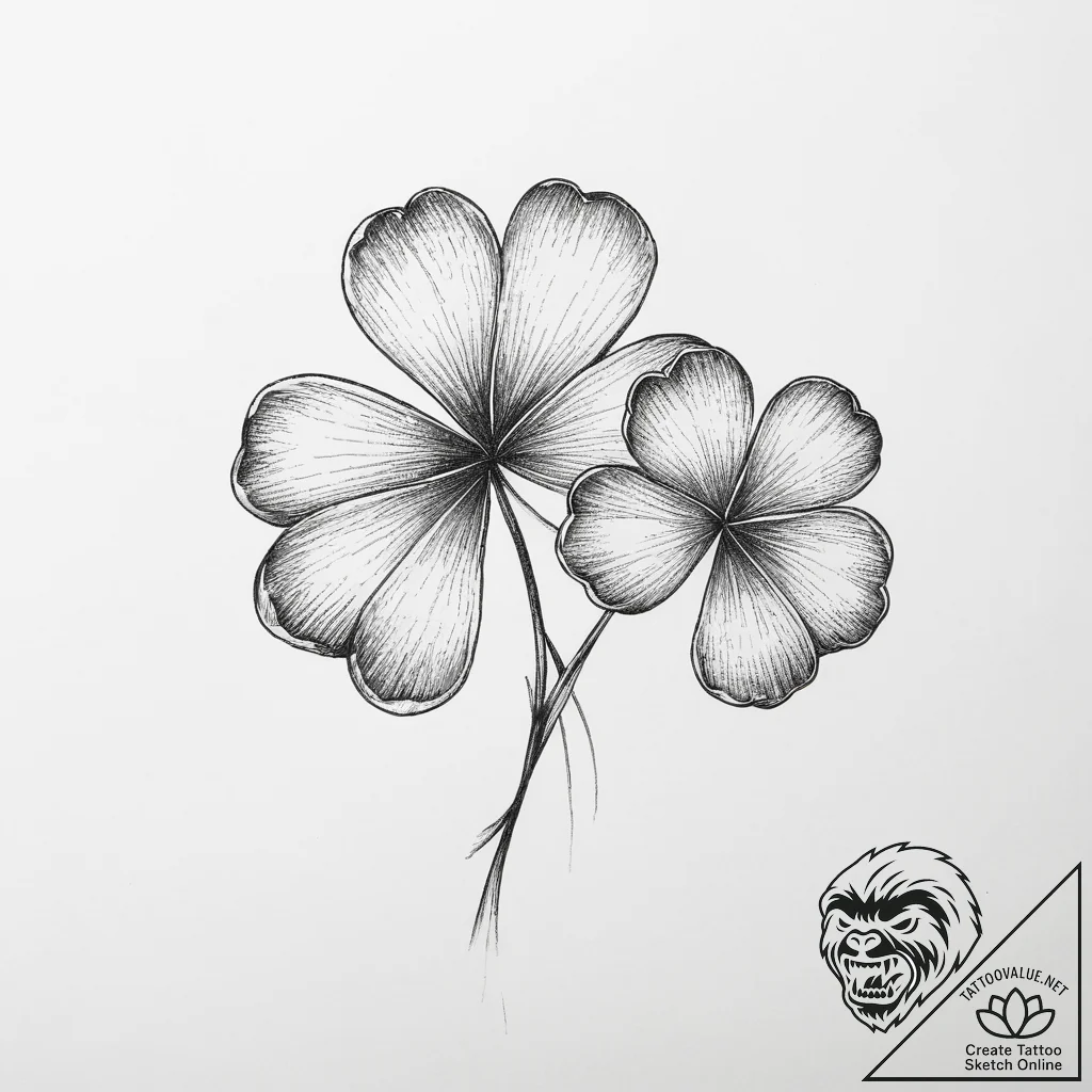 Clover - tattoo sketch (№1754409390_0, 05.08.2025 15:56) — tattoovalue.net