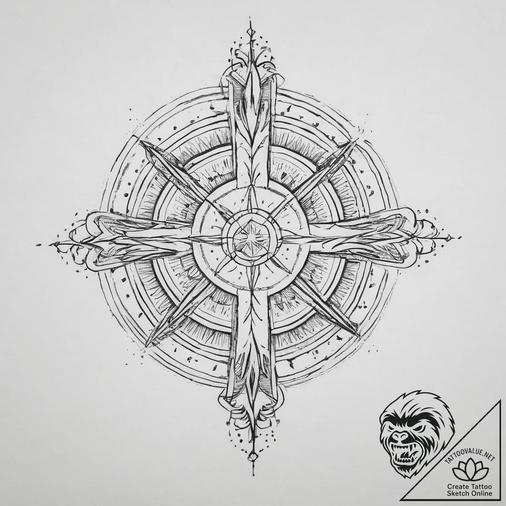 Tattoo design a zodiac symbol as if drawn in... - tattoo sketch (№1754409594_0, 05.08.2025 15:59) — tattoovalue.net