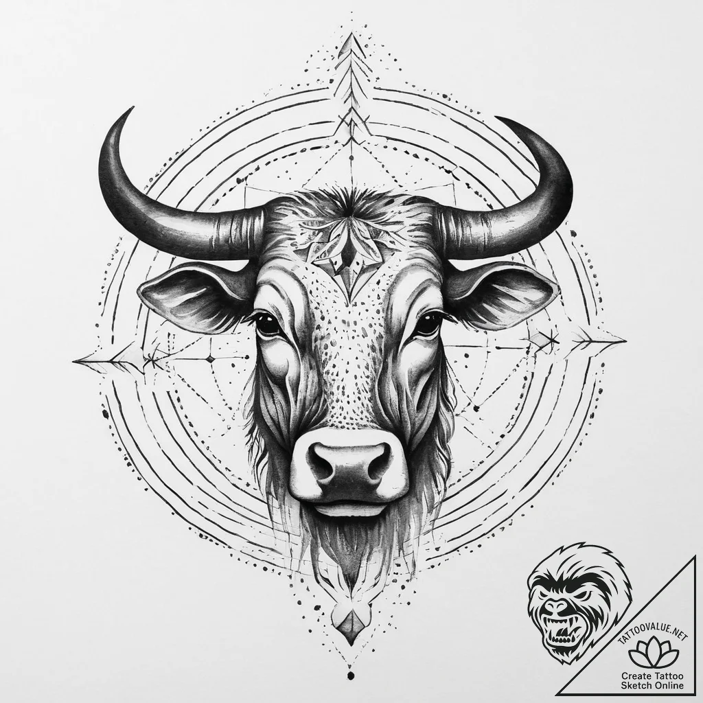 Tattoo sketch a geometric circle with the zod... - tattoo sketch (№1754409801_0, 05.08.2025 16:03) — tattoovalue.net
