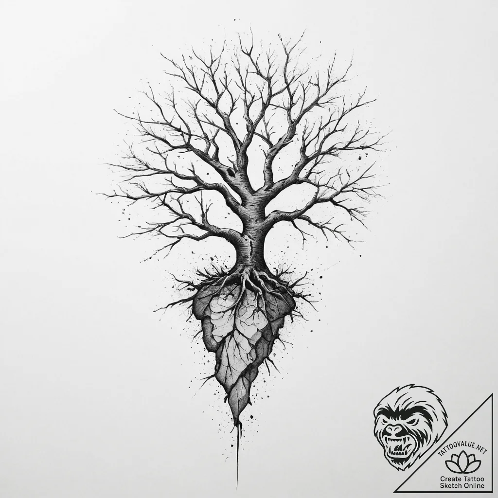Tattoo sketch cracked earth or concrete, with... - tattoo sketch (№1754410006_0, 05.08.2025 16:06) — tattoovalue.net