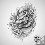 Tattoo sketch a flower blooming from a specif… – tattoo sketch (№1754411237_0, 05.08.2025 16:27) — tattoovalue.net
