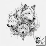 Tattoo design: a wolf and a bear, sacred anim… – tattoo sketch (№1754411442_0, 05.08.2025 16:30) — tattoovalue.net