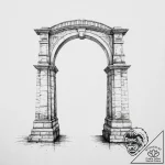 Tattoo sketch a well-defined bridge arch, sym… – tattoo sketch (№1754411647_0, 05.08.2025 16:34) — tattoovalue.net