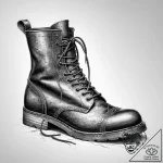 Tattoo design a weathered combat boot with de… – tattoo sketch (№1754411852_0, 05.08.2025 16:37) — tattoovalue.net
