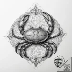 Tattoo design a realistic cancer crab, intric… – tattoo sketch (№1754412267_0, 05.08.2025 16:44) — tattoovalue.net