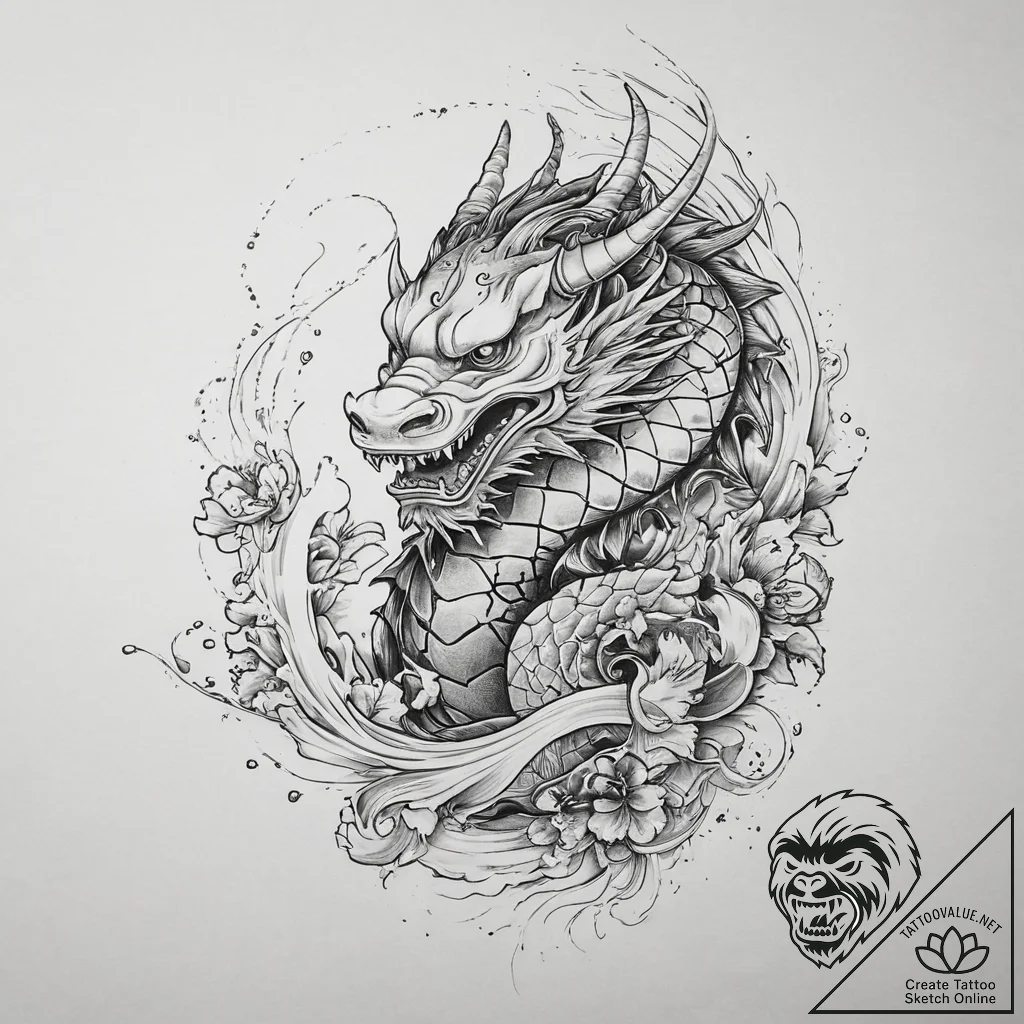 Gladiator, tattoo line art, irezumi japanese... - tattoo sketch (№1754412672_0, 05.08.2025 16:51) — tattoovalue.net