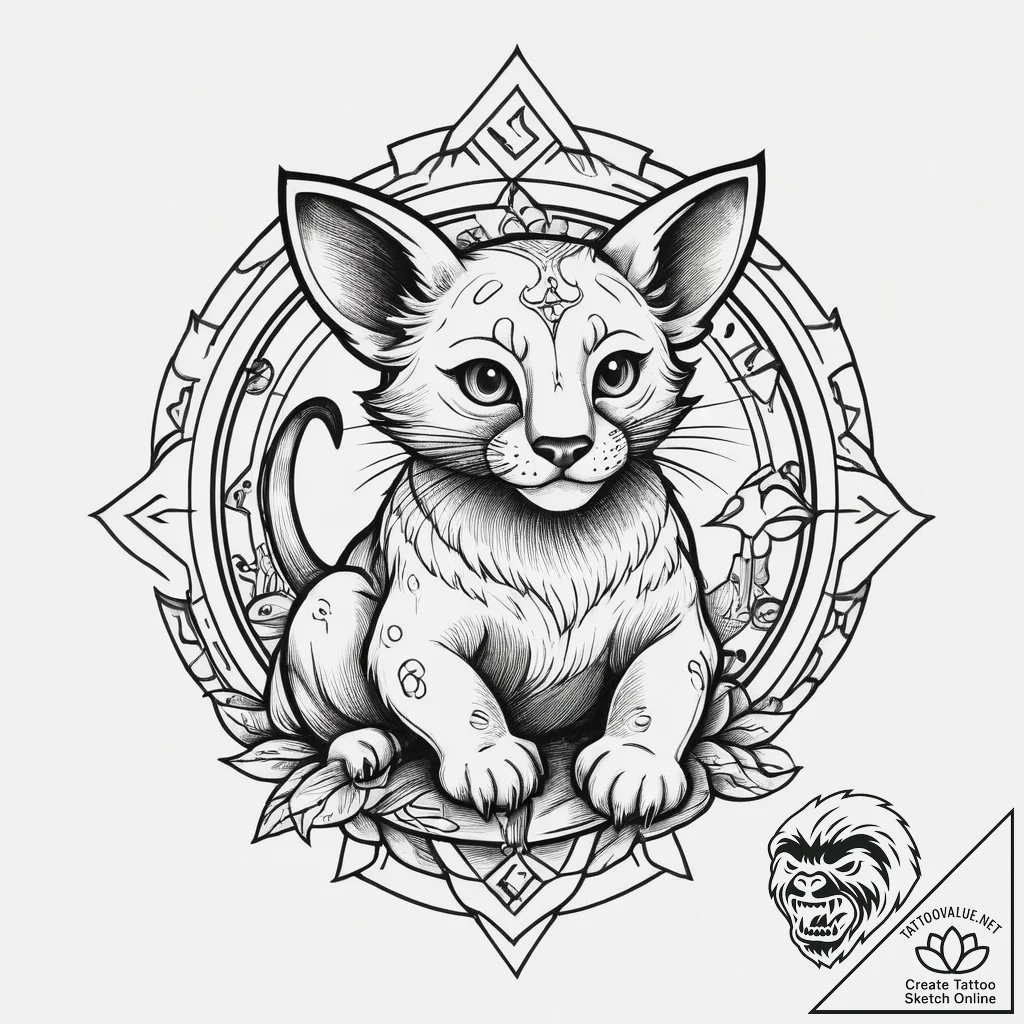 Tattoo design a cartoon version of the zodiac... - tattoo sketch (№1754414332_0, 05.08.2025 17:18) — tattoovalue.net