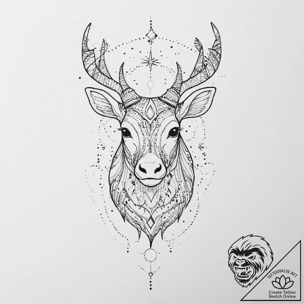 Tattoo sketch a zodiac animal's silhouette fi... - tattoo sketch (№1754415769_0, 05.08.2025 17:42) — tattoovalue.net