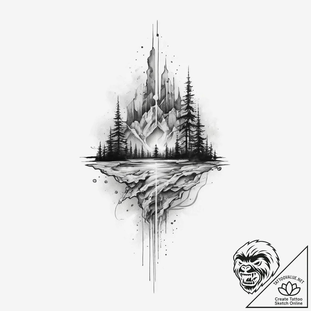 Tattoo sketch an abstract representation of i... - tattoo sketch (№1754415981_0, 05.08.2025 17:46) — tattoovalue.net