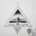 Tattoo design a geometric “pyramid” symbolizi… – tattoo sketch (№1754416996_0, 05.08.2025 18:03) — tattoovalue.net