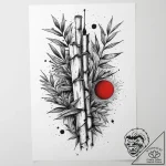Bamboo, tattoo flash sheet design, dotwork sh… – tattoo sketch (№1754417398_0, 05.08.2025 18:09) — tattoovalue.net