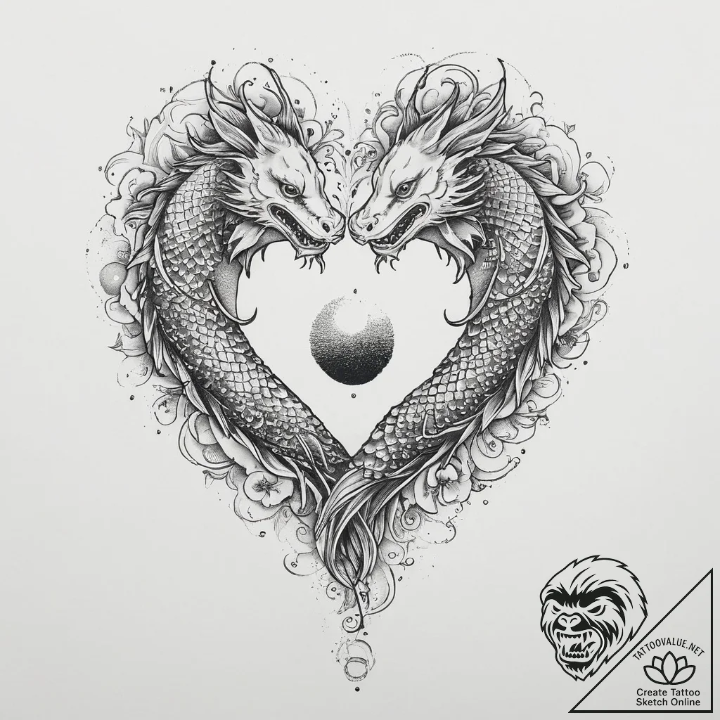 Tattoo design a heart with a subtle fingerpri... - tattoo sketch (№1754418227_0, 05.08.2025 18:23) — tattoovalue.net