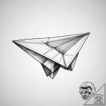 Paper airplane – tattoo sketch (№1754419651_0, 05.08.2025 18:47) — tattoovalue.net