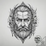 Tattoo design: a fierce portrait of perun, wi… – tattoo sketch (№1754419854_0, 05.08.2025 18:50) — tattoovalue.net