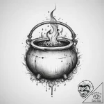 A witch’s cauldron – tattoo sketch (№1754420259_0, 05.08.2025 18:57) — tattoovalue.net