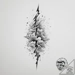 A dramatic shot of lightning striking over a… – tattoo sketch (№1754427263_0, 05.08.2025 20:54) — tattoovalue.net