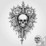 Tattoo design a scepter with a heart at its t… – tattoo sketch (№1754427787_0, 05.08.2025 21:03) — tattoovalue.net
