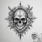 A broken viking shield, ink illustration for… – tattoo sketch (№1754428780_0, 05.08.2025 21:19) — tattoovalue.net