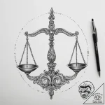 Tattoo sketch libra’s scales, balanced by two… – tattoo sketch (№1754430572_0, 05.08.2025 21:49) — tattoovalue.net