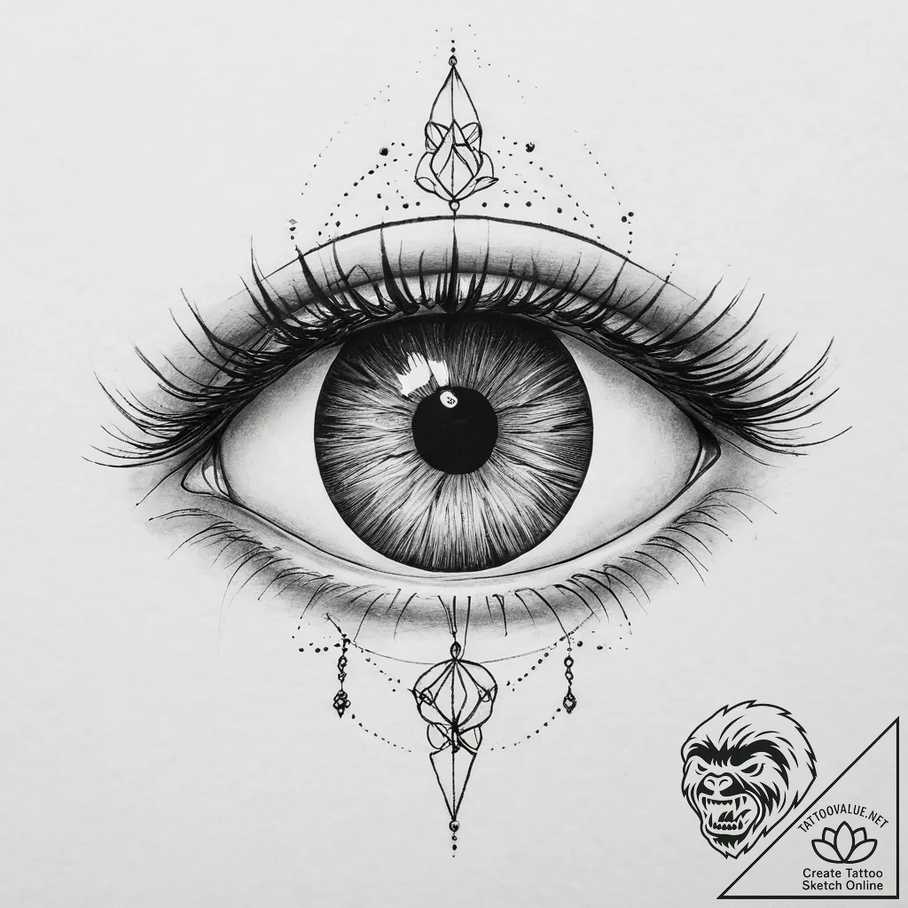 Tattoo sketch a realistic zodiac animal's eye... - tattoo sketch (№1754430770_0, 05.08.2025 21:52) — tattoovalue.net
