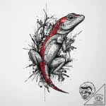 Lizard, tattoo drawing outline, trash polka t… – tattoo sketch (№1754431168_0, 05.08.2025 21:59) — tattoovalue.net