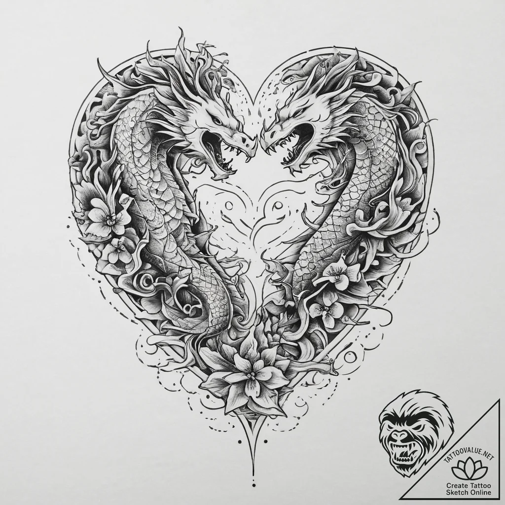 Tattoo sketch a delicate heart that is also a... - tattoo sketch (№1754431762_0, 05.08.2025 22:09) — tattoovalue.net