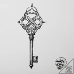 Tattoo sketch a key that also forms an infini… – tattoo sketch (№1754432574_0, 05.08.2025 22:22) — tattoovalue.net