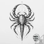 Tattoo design a scorpio scorpion with the “de… – tattoo sketch (№1754432784_0, 05.08.2025 22:26) — tattoovalue.net