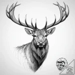 Tattoo design a powerful bull elk bugling, fo… – tattoo sketch (№1754433606_0, 05.08.2025 22:40) — tattoovalue.net