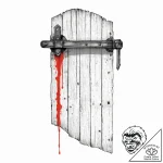 A shot of an old, weathered barn door with a… – tattoo sketch (№1754434412_0, 05.08.2025 22:53) — tattoovalue.net