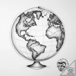 Globe – tattoo sketch (№1754435620_0, 05.08.2025 23:13) — tattoovalue.net