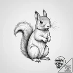 Tattoo design a whimsical squirrel or rabbit,… – tattoo sketch (№1754437255_0, 05.08.2025 23:40) — tattoovalue.net
