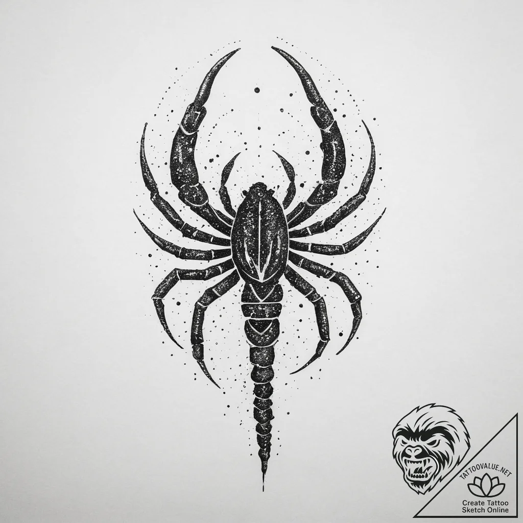 Tattoo design a scorpio constellation, with s... - tattoo sketch (№1754437454_0, 05.08.2025 23:44) — tattoovalue.net