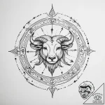 Tattoo design a zodiac symbol as if drawn in… – tattoo sketch (№1754438469_0, 06.08.2025 00:01) — tattoovalue.net