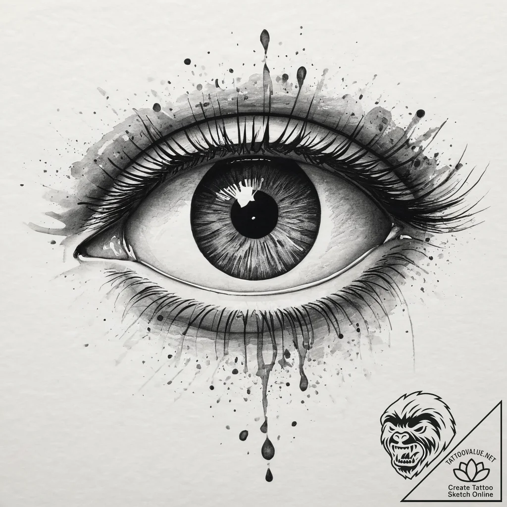Tattoo sketch a realistic zodiac animal's eye... - tattoo sketch (№1754438674_0, 06.08.2025 00:04) — tattoovalue.net