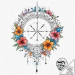 Tattoo design a floral arrangement forming th… – tattoo sketch (№1754439290_0, 06.08.2025 00:14) — tattoovalue.net