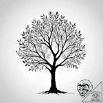 Tattoo design a tree silhouette whose leaves… – tattoo sketch (№1754439695_0, 06.08.2025 00:21) — tattoovalue.net