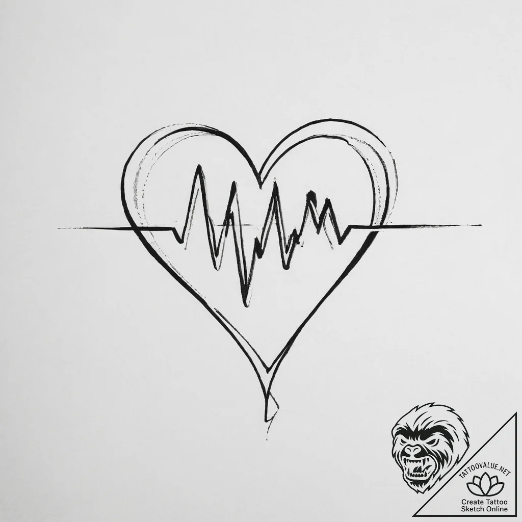 Tattoo design a subtle representation of a he... - tattoo sketch (№1754439914_0, 06.08.2025 00:25) — tattoovalue.net