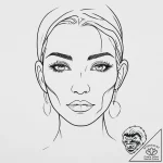 A single continuous line drawing of a face, t… – tattoo sketch (№1754440116_0, 06.08.2025 00:28) — tattoovalue.net