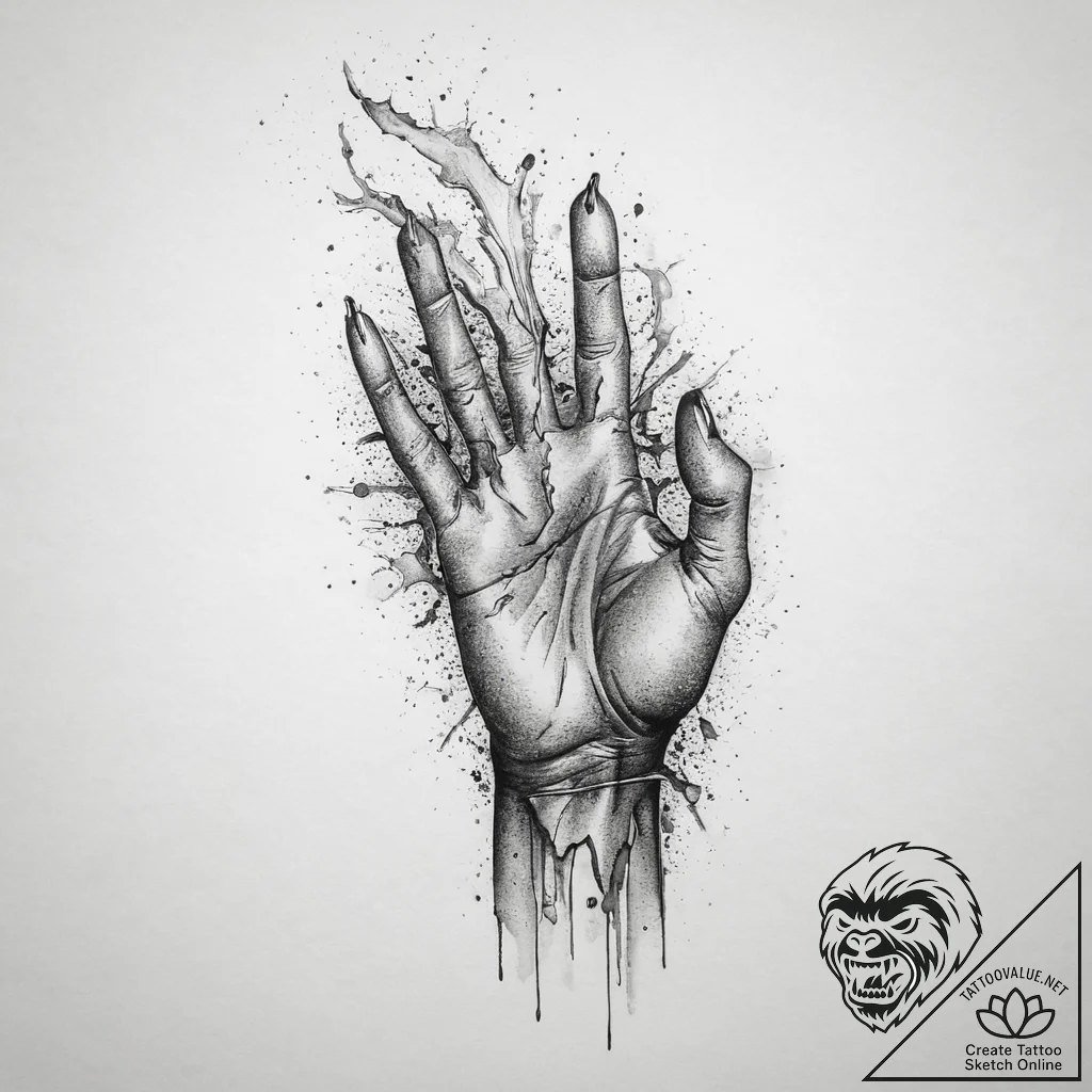 Tattoo sketch: a close-up of perun's hand, ho... - tattoo sketch (№1754441110_0, 06.08.2025 00:45) — tattoovalue.net