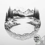 Tattoo design a landscape with a river flowin… – tattoo sketch (№1754442705_0, 06.08.2025 01:11) — tattoovalue.net