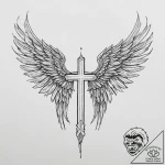 Tattoo sketch a guardian angel’s wings unfurl… – tattoo sketch (№1754442904_0, 06.08.2025 01:15) — tattoovalue.net