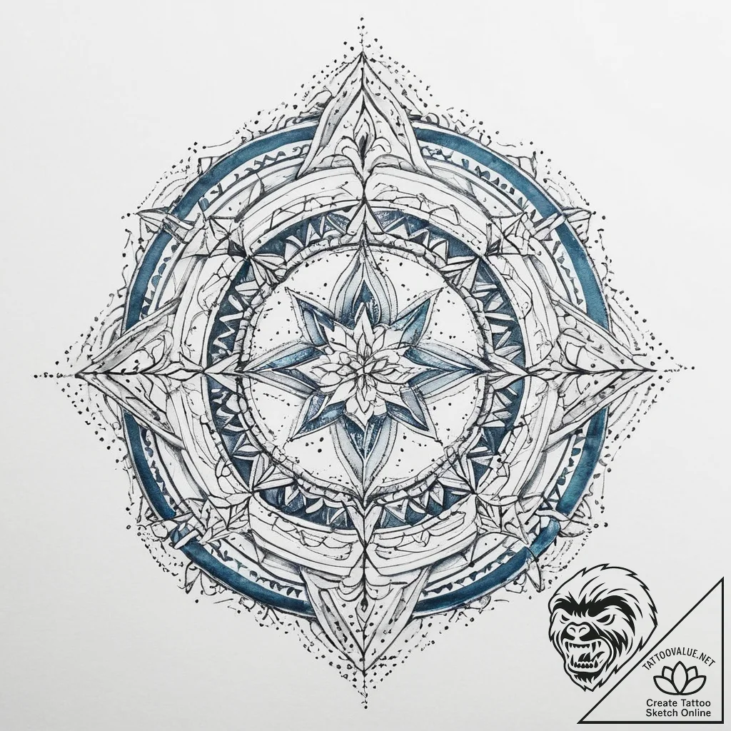 60. tattoo sketch: watercolor "mir" rune, ble... - tattoo sketch (№1754443718_0, 06.08.2025 01:28) — tattoovalue.net