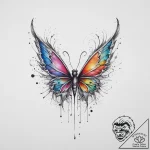 Fairy, tattoo line art, on a clean white pape… – tattoo sketch (№1754446795_0, 06.08.2025 02:19) — tattoovalue.net