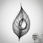 Tattoo design a single dewdrop glistening on… – tattoo sketch (№1754446995_0, 06.08.2025 02:23) — tattoovalue.net